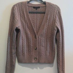 Cropped Cardigan- Heathered Pink
